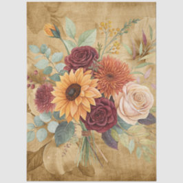 Wildblumen des Wasserfarbenfalls auf Pergament Seidenpapier