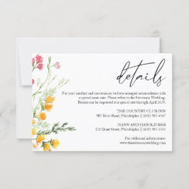 Wildblumen - Details zur Hochzeitkarte Einladung