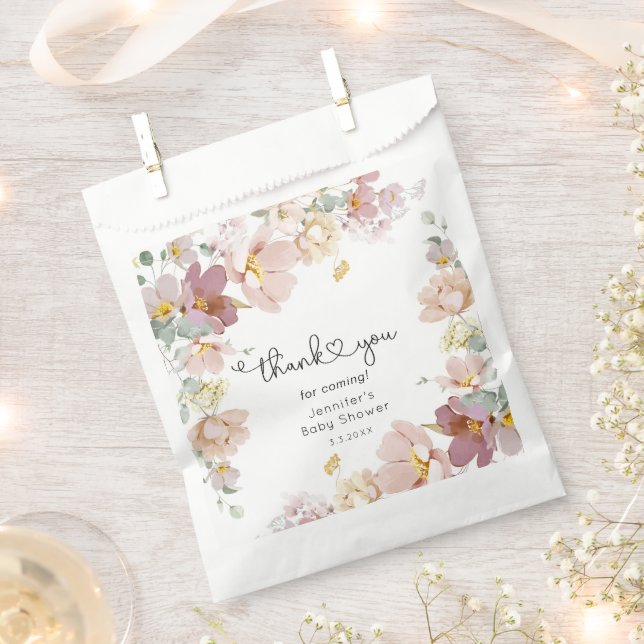 Wildblumen, die in blühenden Babyduschen gebacken  Geschenktütchen (Ausgeschnitten)