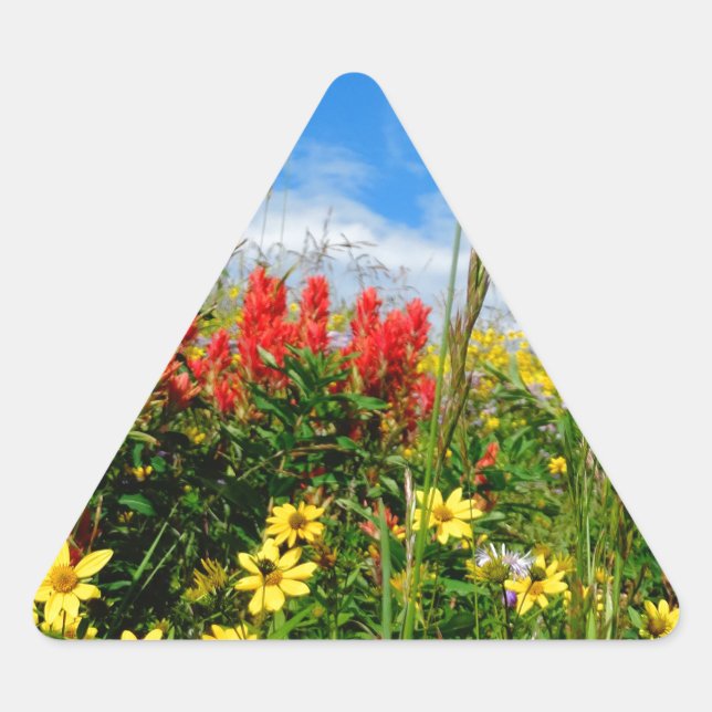 Wildblumen Dreieckiger Aufkleber (Vorderseite)