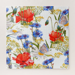 Wildblumen: Dunkelblau, wasserfarblos