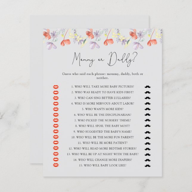 Wildblumen Duschgame für Mami oder Papa (Vorne/Hinten)