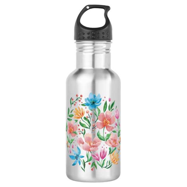 Wildblumen Edelstahlflasche (Vorderseite)