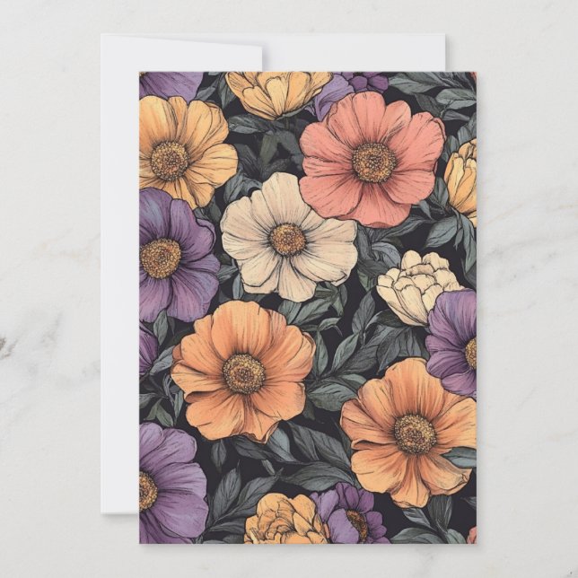 Wildblumen Einladung (Vorderseite)