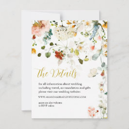 WILDBLUMEN Einsteckkarten für Hochzeitsdetails Mitteilungskarte
