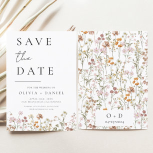 Wildblumen Elegant Boho Save the Date Minimalistis
