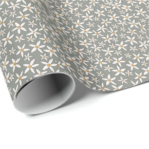 Wildblumen Elegant Simple Sage Green und White Geschenkpapier