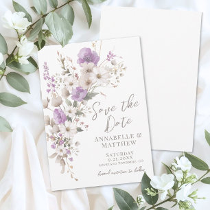 Wildblumen Elegante Lila Blumenhochzeit Save The Date