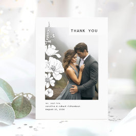 Wildblumen Elegante Moderne Hochzeit Danke Foto