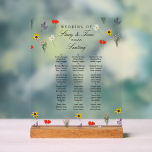 Wildblumen Elegante Natur Hochzeiten Acrylschild