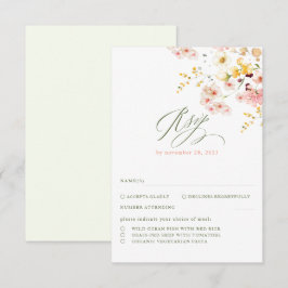 Wildblumen Elegante Wedding UAWG RSVP Karte
