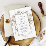 Wildblumen Eleganter Botanischer 60. Geburtstag Einladung<br><div class="desc">Dieses schlichte und elegante 60. Geburtstagsfest mit einem zarten Aquarellrahmen umgibt Ihren Text auf einem Wildblume. Es ist eine wunderbare Wahl für ein besonderes Meilenstein Geburtstagsfest für sie. Der schicke Boho-Stil ist eine beliebte Wahl und besonders für Damen, die gerne Gärtnern oder die Schönheit der Natur genießen. Der gesamte Text...</div>