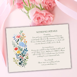 Wildblumen Eleganter Garten Hochzeiten Details Begleitkarte