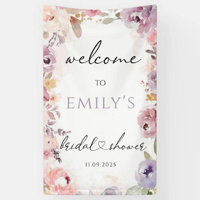 Wildblumen elegantes Brautparty Banner (Vertikal)