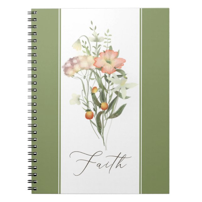 Wildblumen Faith Notebook Notizblock (Vorderseite)