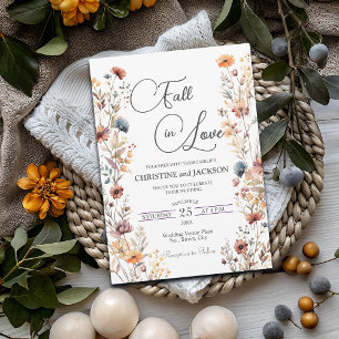 Wildblumen fallen in Liebe Elegante Hochzeit Einladung