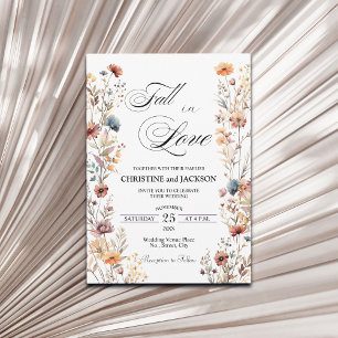 Wildblumen fallen in Liebe Elegante Hochzeit Einladung
