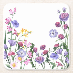 Wildblumen Farbenfrohe Blume im Garten Rechteckiger Pappuntersetzer