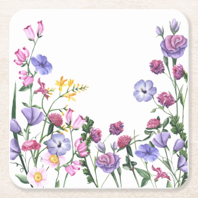Wildblumen Farbenfrohe Blume im Garten Rechteckiger Pappuntersetzer (Vorderseite)