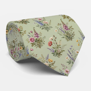 Wildblumen Faux-Seide Englischer Garten Gentlema Krawatte
