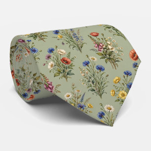 Wildblumen Faux-Seide Englischer Garten Gentlema Krawatte