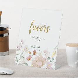 Wildblumen favorisieren Signierung Sockelschild