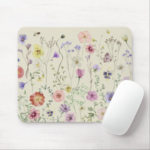 Wildblumen Feminine Wasserfarbe Floral Sommer Mousepad