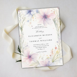 Wildblumen Fête Romantic Spring Elegante Hochzeit Einladung