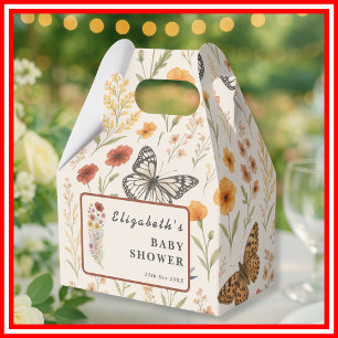 Wildblumen Floral   Boho-Baby-Party Geschenkschachtel