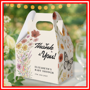 Wildblumen Floral Boho Schmetterling Danke Geschenkschachtel