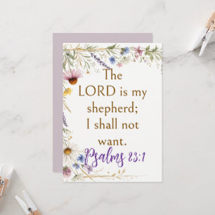 Wildblumen Floral Botanisch, Psalm 23:1 Schrift Einladung