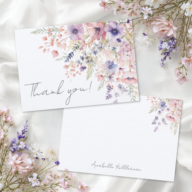 Wildblumen Floral Dankeskarte (Wildflower Floral Thank You Card )