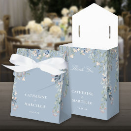 Wildblumen Floral Dusty Blue Wedding Geschenkschachtel