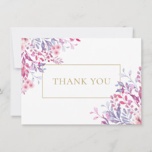 Wildblumen Floral Elegant Gold Geometrisch Dankeskarte