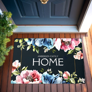 Wildblumen Floral Moderner Familienname Fußmatte