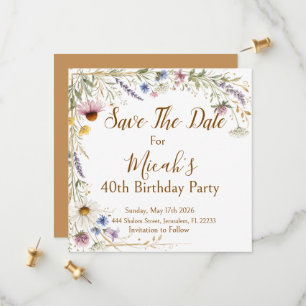 Wildblumen Florale Botanische Aquarellmalerei, Lau Save The Date