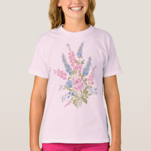 Wildblumen Florale Botanische Aquarellmalerei T-Shirt