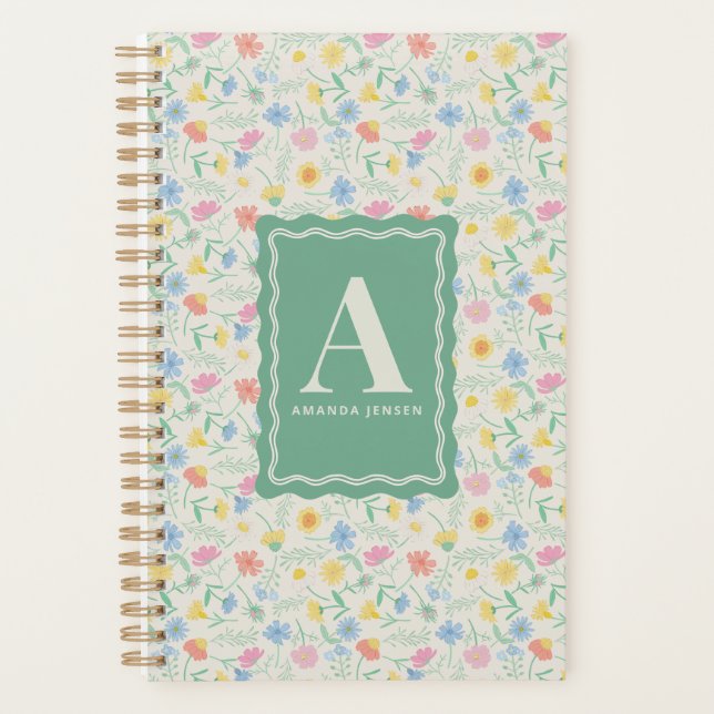 Wildblumen Florale Personalisierte  Planer (Vorderseite)