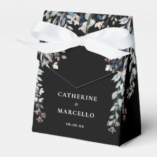 Wildblumen Florale Schwarz-Weiß-Hochzeit Geschenkschachtel