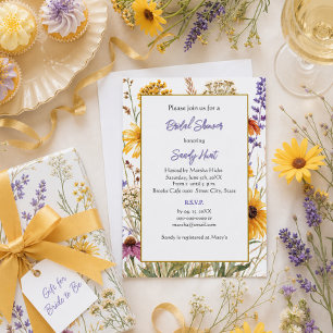 Wildblumen Florale Sonnenblume Botanische Hochzeit Einladung