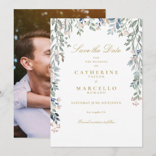 Wildblumen Florales Foto Goldene Hochzeit Save The Date