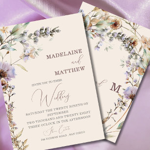 Wildblumen Florenz Moderne Elegante Hochzeit Einladung