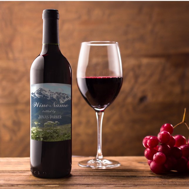 Wildblumen Foto Personalisiert Weinetikett (In Situ)