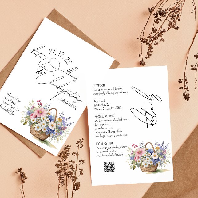 Wildblumen Frühjahr Sommerliche Hochzeit im Herbst Einladung (Von Creator hochgeladen)