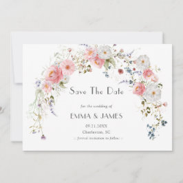 Wildblumen Frühjahrsgarten Rosa Große Hochzeit Save The Date