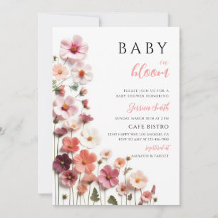 Wildblumen-Frühlings-Blumen-Baby-Party Einladung