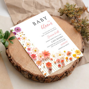 Wildblumen-Frühlings-Blumen-Baby-Party Einladung