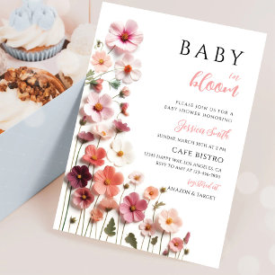 Wildblumen-Frühlings-Blumen-Baby-Party Einladung