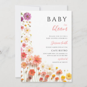 Wildblumen-Frühlings-Blumen-Baby-Party Einladung