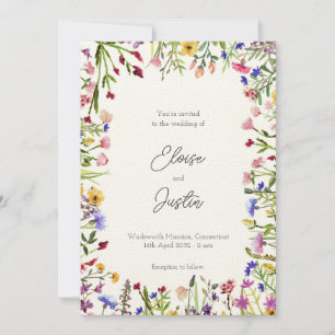 Wildblumen Frühlingshochzeit Einladung